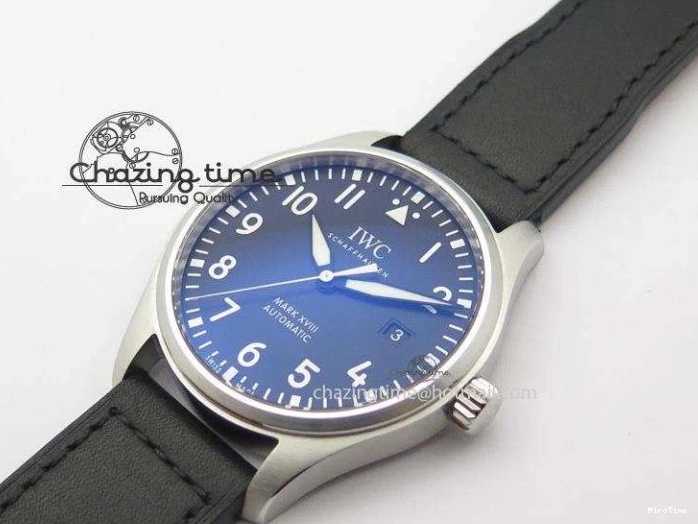 MIROTIME 0501 Mark XVIII IW327001 SS Mk Maker Best Edition Black Dial On Black Leather Strap A SunProtective 7299